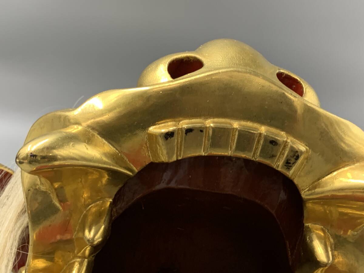 井波彫刻 獅子頭 置物 荒井寿斎 越 荒井一光 【LIG】井波彫刻 荒井一吼