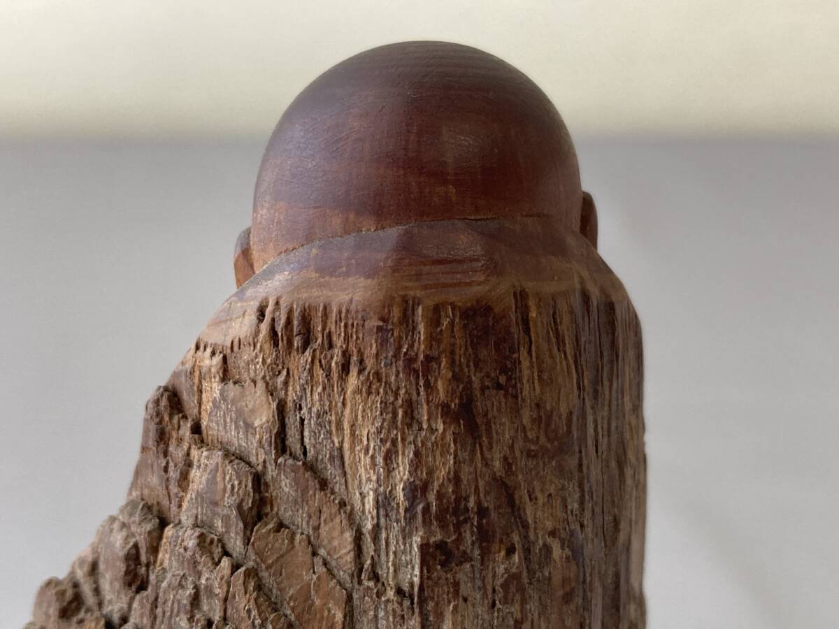 松の一刀彫、在銘 「象月刀」（11） 検索用：達磨/仏像/当時物/骨董