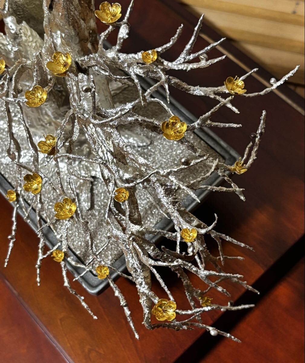希少 梅 光則作 silver 純金 純銀 大型 特大 金工 金工作家 大淵武則