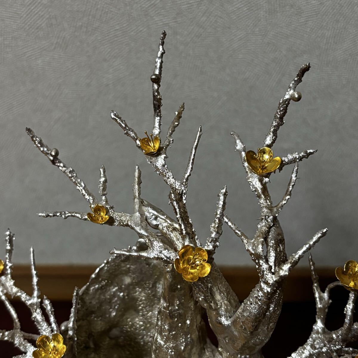 希少 梅 光則作 silver 純金 純銀 大型 特大 金工 金工作家 大淵武則