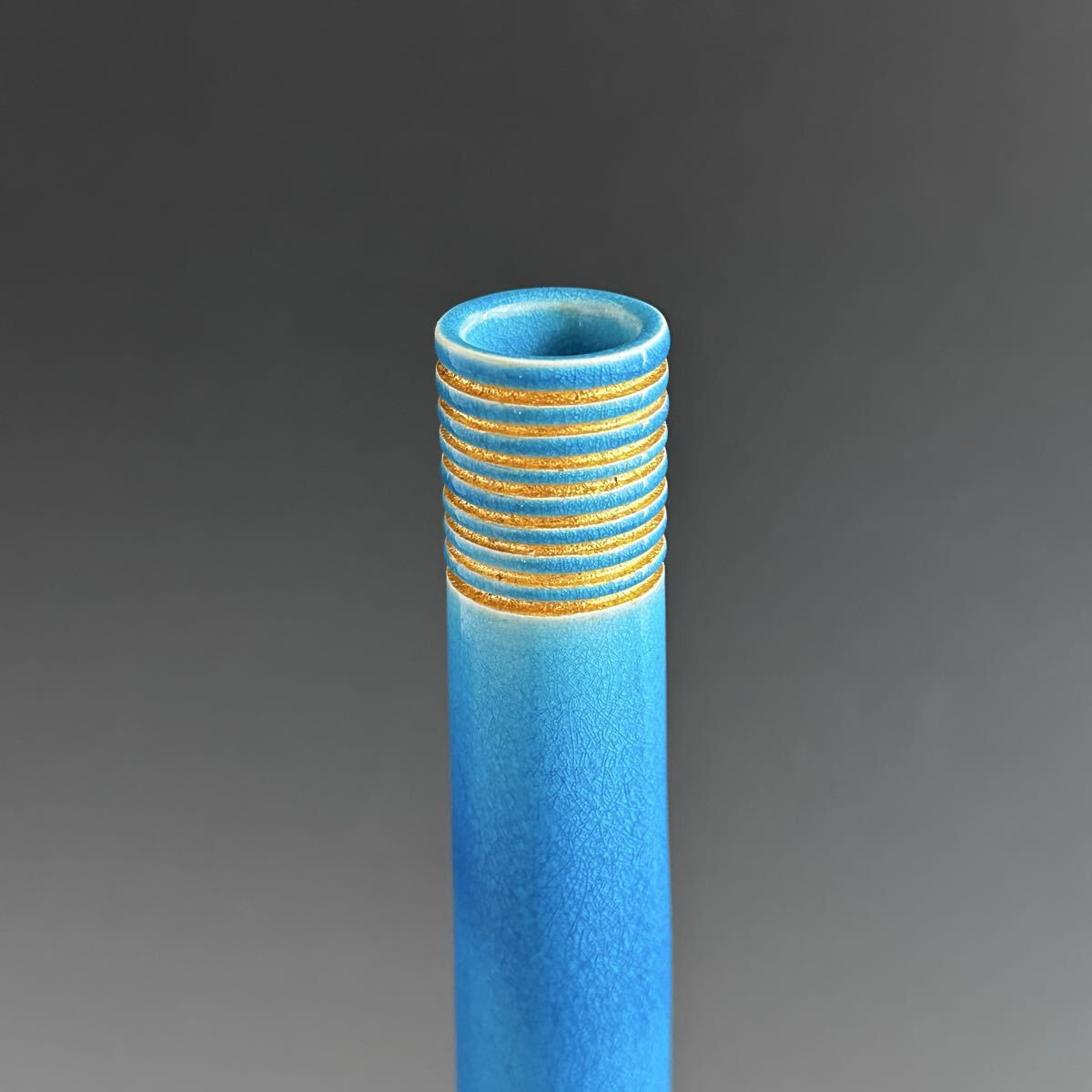 茶道具 鵬雲斎宗匠書付 浅黄交趾 鶴首 花入 永楽善五郎 即全 共