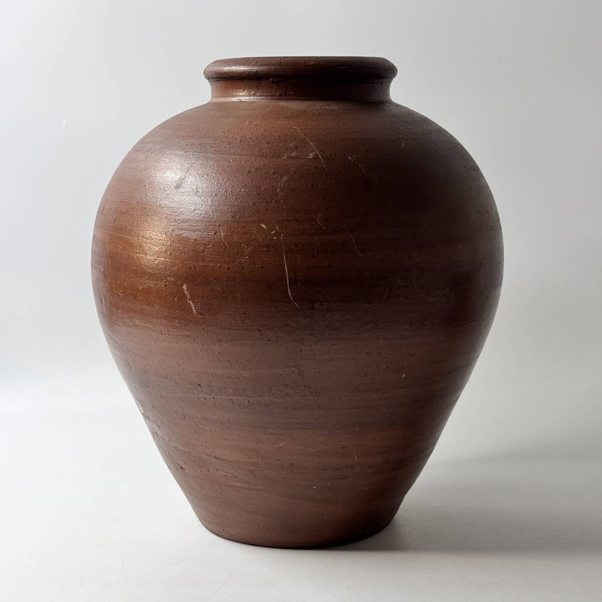 63457Q】備前焼 壺 瓶 花器 花瓶 花入 花生 華道具 茶道具 直径28㎝×