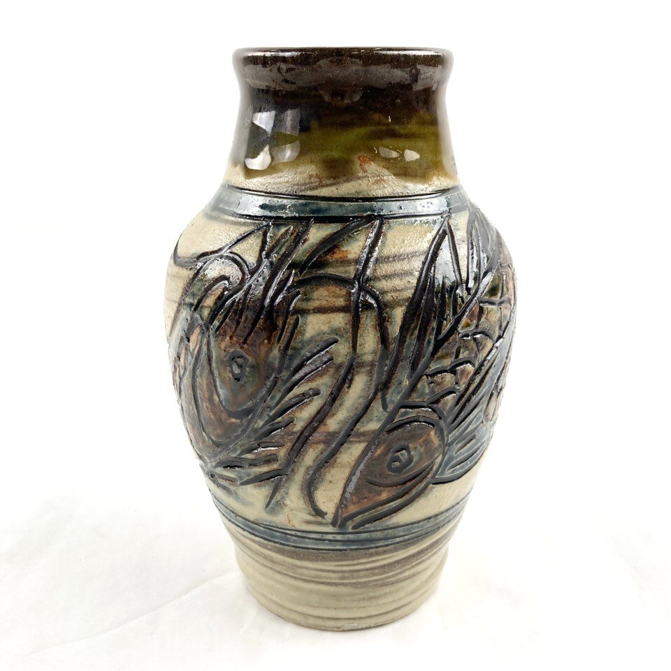 人間国宝 無形文化財 金城次郎 作 壺屋焼 壺 花瓶 新品未使用 壺屋焼