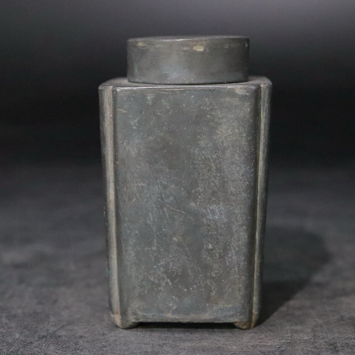 點銅乾茂自造」古錫製，清時代 時代 黙銅 倩聚點造 乾茂號造 銘 古錫 錫製