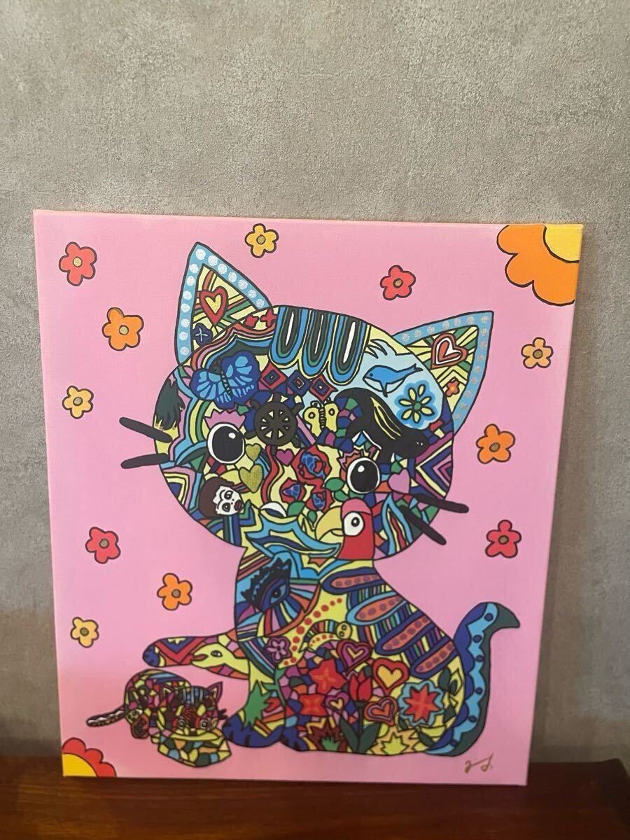 値下げ】ジミー大西（パンダ）F6号/肉筆/手描き作品/表裏サ