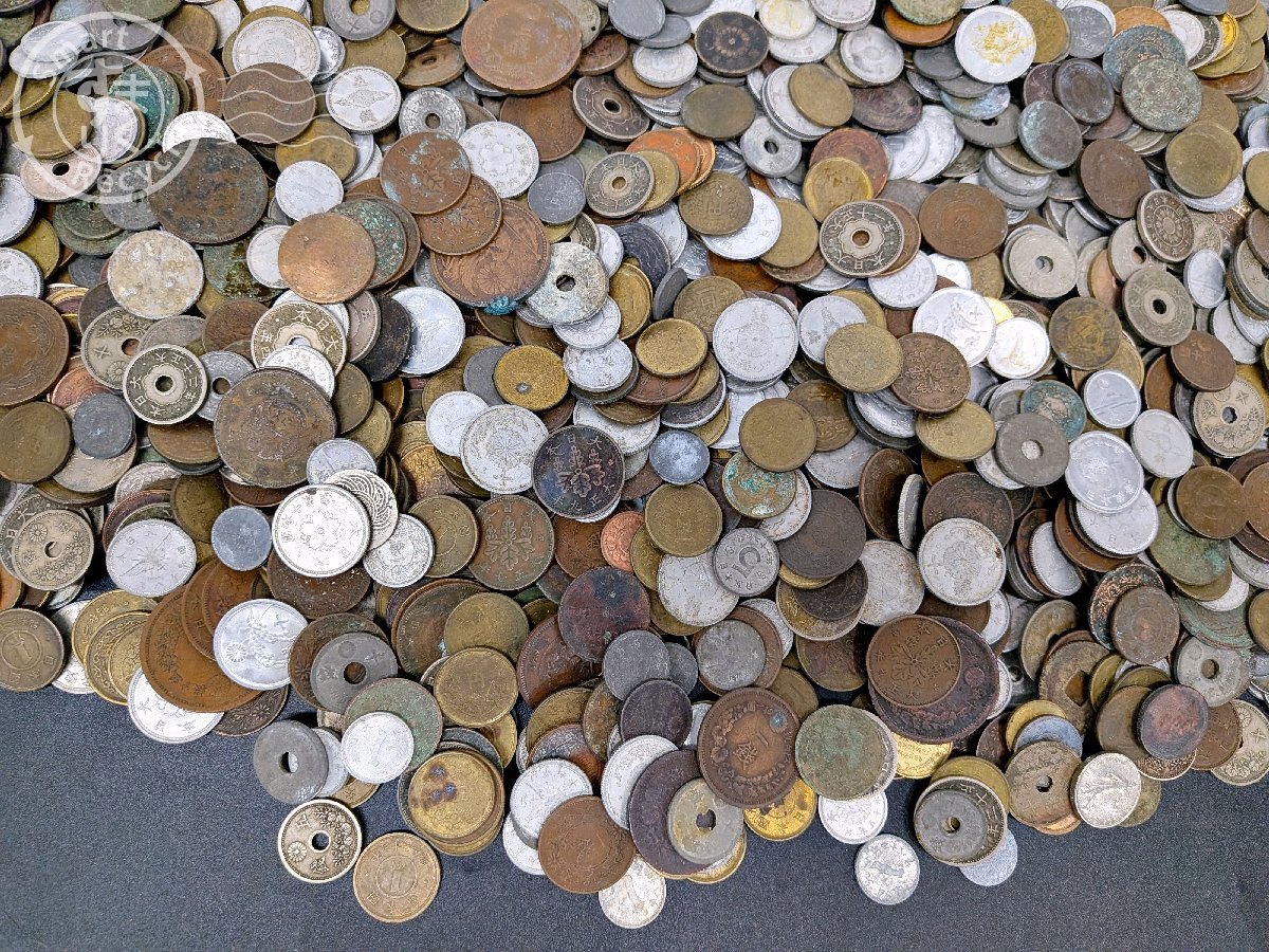 BH0104756 ☆ 古銭 硬貨 穴あき古銭 など 大量 まとめ売り 総重量約