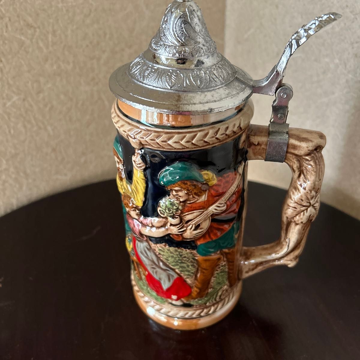 □ 蓋付き 陶器製 ビアマグ ビールジョッキ ビアジョッキ ドイツ製