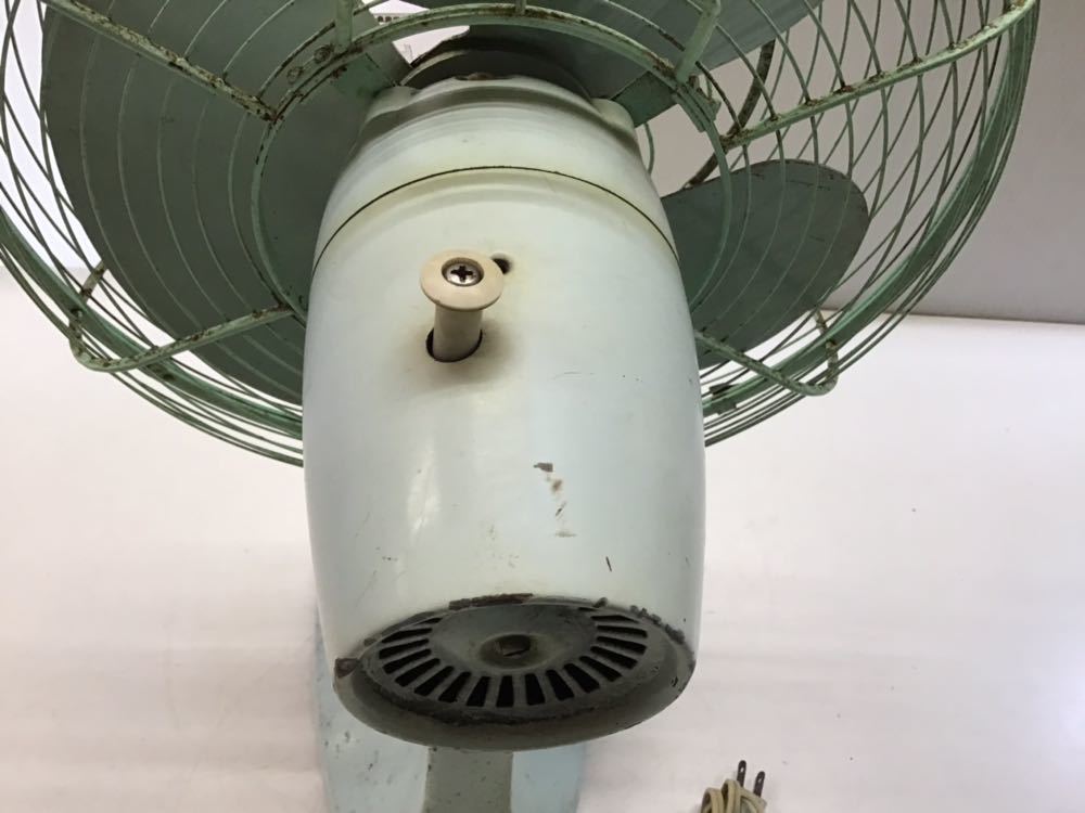 アンティーク 鉄製 古い 扇風機 三菱 鉄羽根 3枚羽根 首振り 昭和