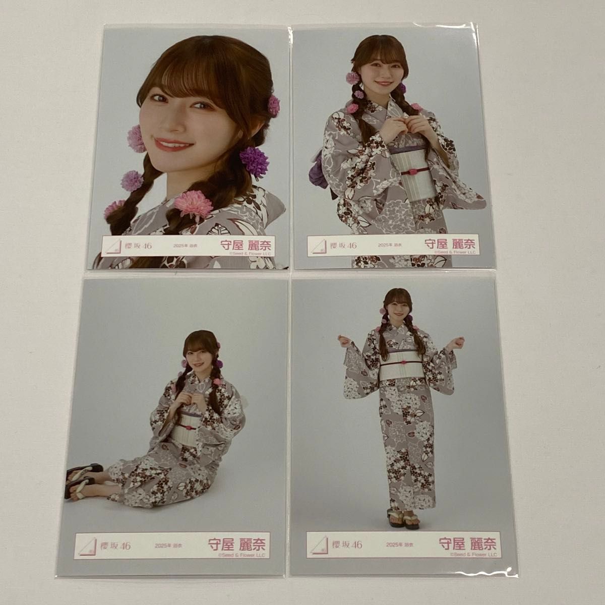 櫻坂46 2025浴衣 生写真 サイン 直筆 守屋麗奈 櫻坂46 2025浴衣