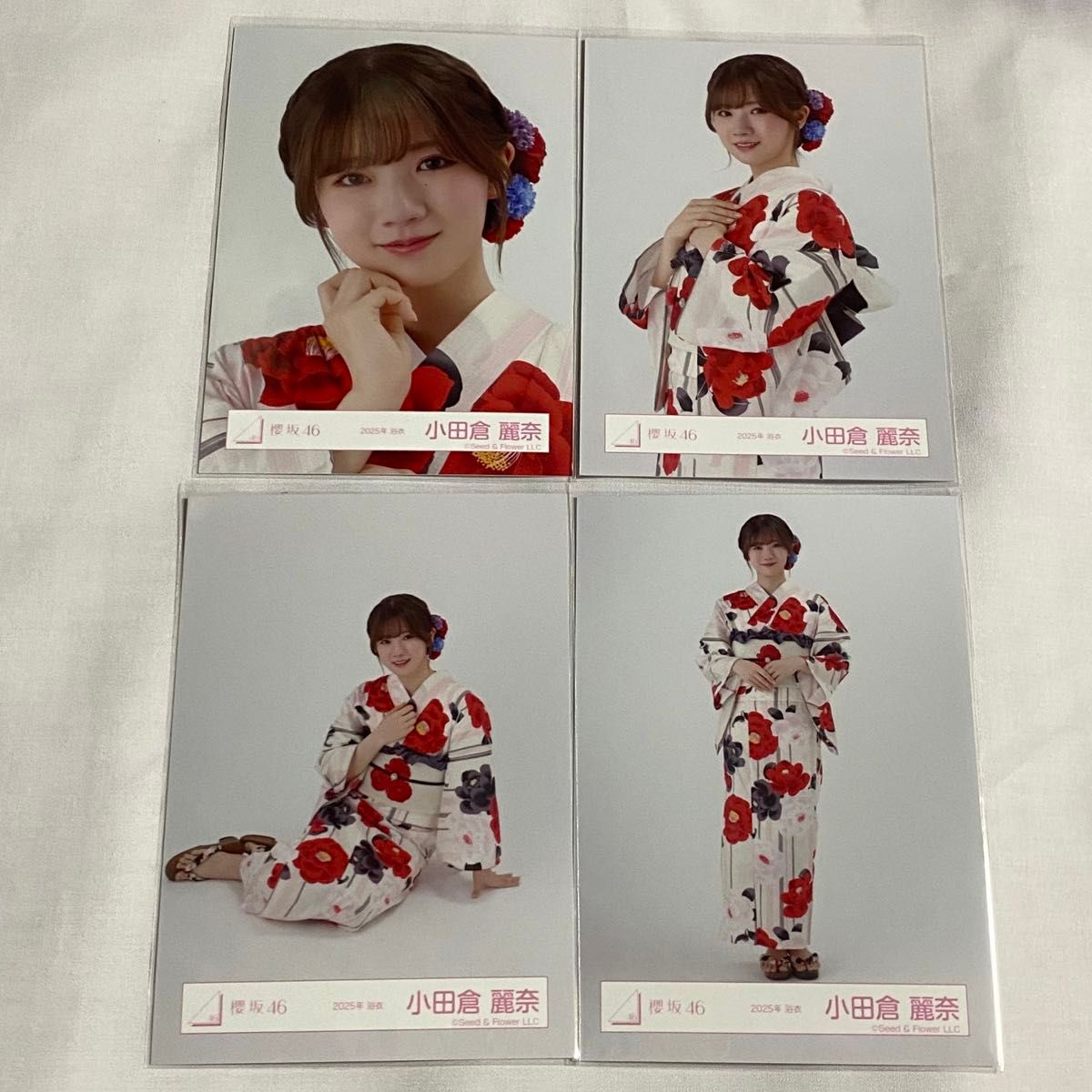 櫻坂46 小田倉麗奈 直筆サイン入生写真 2025年浴衣