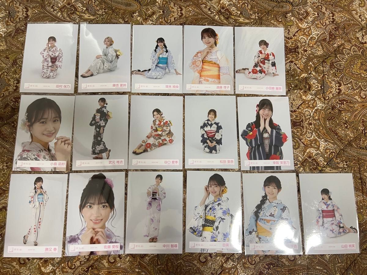 櫻坂46 松田里奈 直筆 サイン 生写真 2022年 サンタ衣装 チュウ 櫻坂46