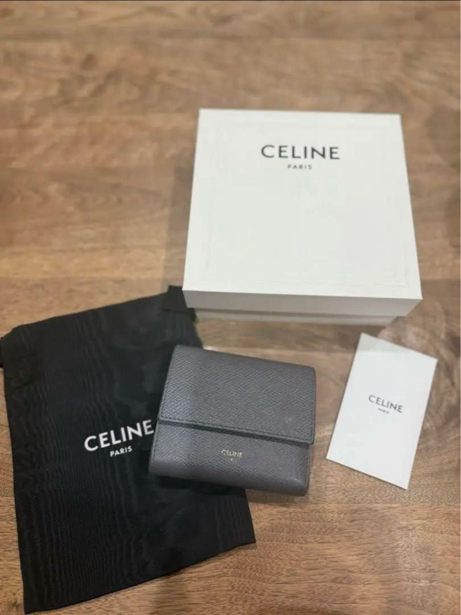 CELINE グレー 三つ折り財布 セリーヌ CELINE 財布 三つ折り財布