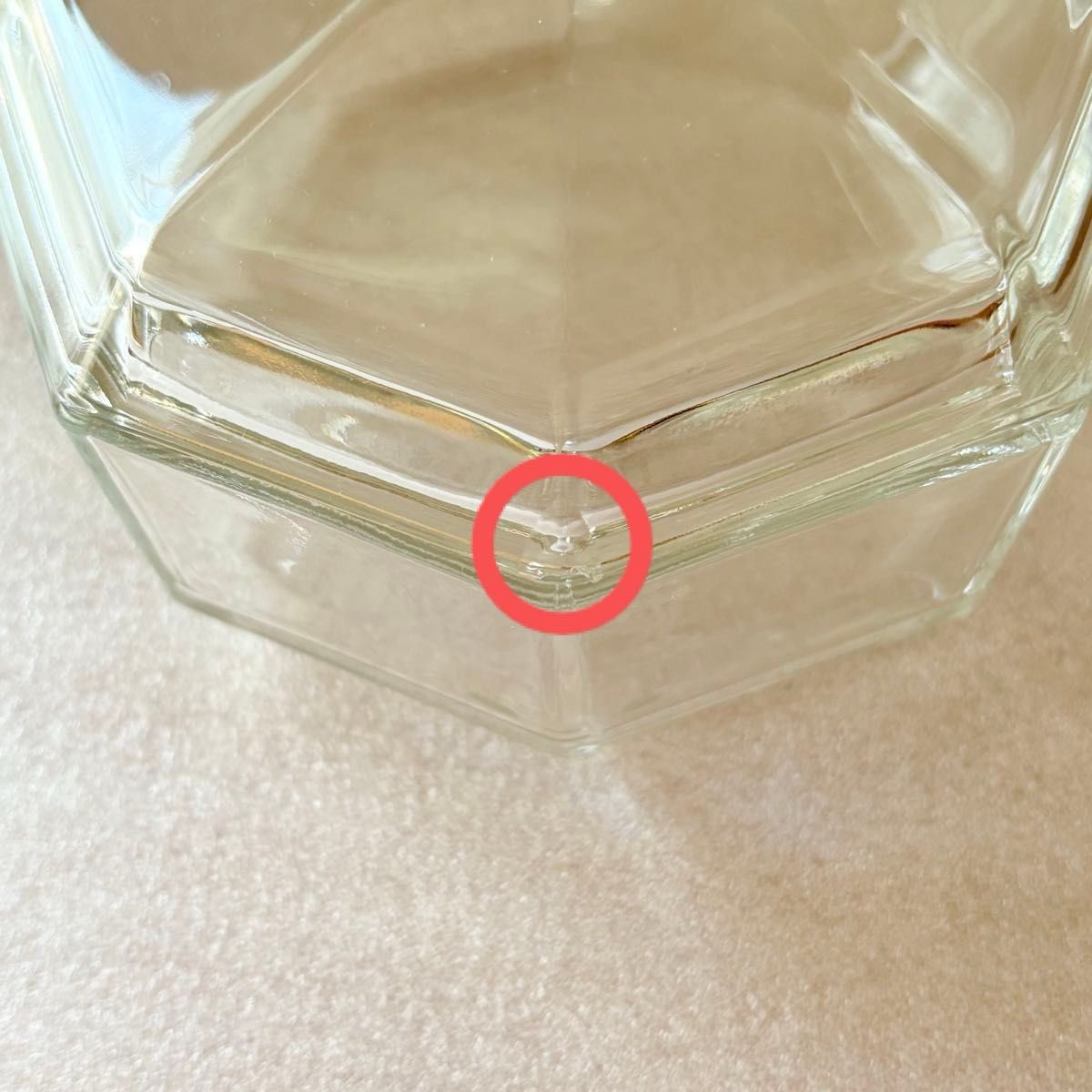 アンティーク 八角形ガラス保存容器 70年以上前の物 アンティーク