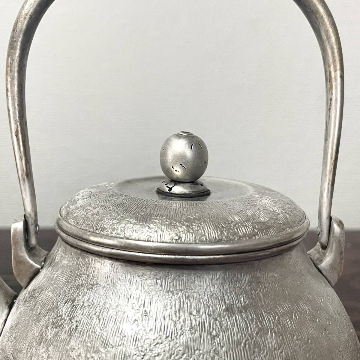 時代 純銀製 銀瓶 名工 長養斎 造 生秀館 約355g 虫