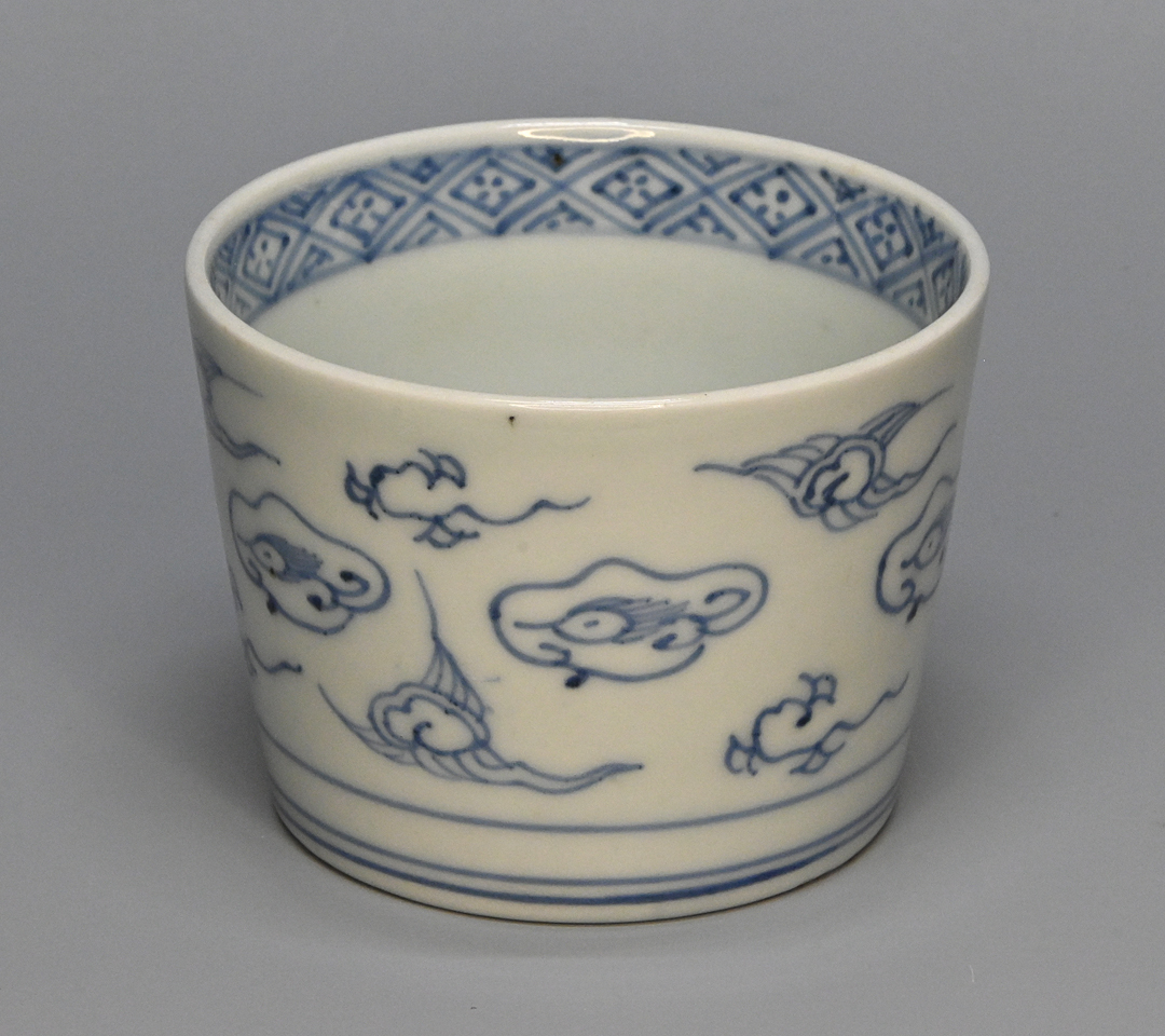 古伊万里 染付 雨龍文 そば猪口 猪口 酒器 無傷 上手 骨董 アンティーク