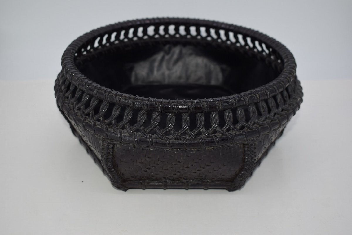 茶道具 唐物写 底六角 炭斗 和田 鱗司 作 茶道 05-9016