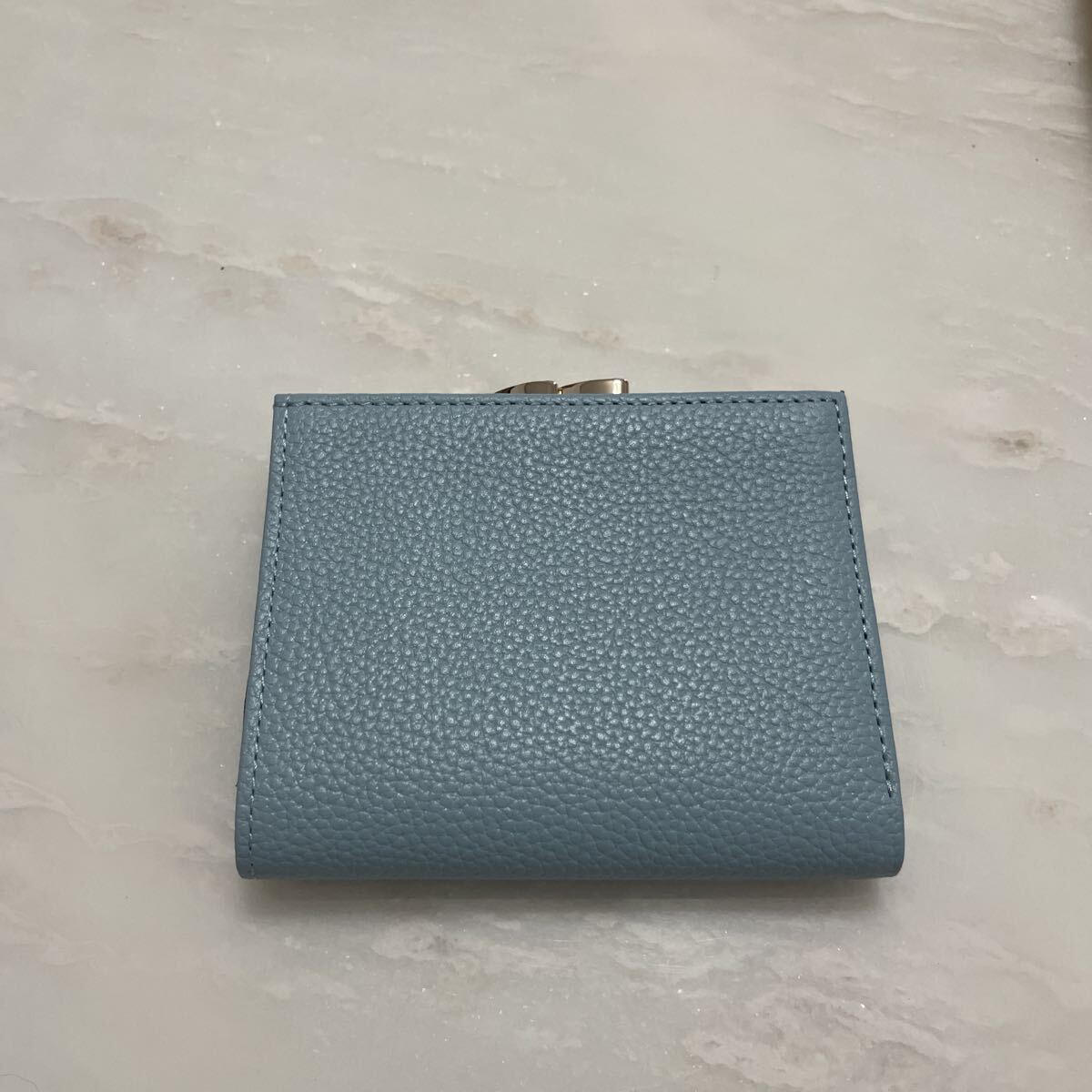 皇居 がま口 財布 二つ折り財布 ブルー 水色 皇居限定品 二つ折り財布