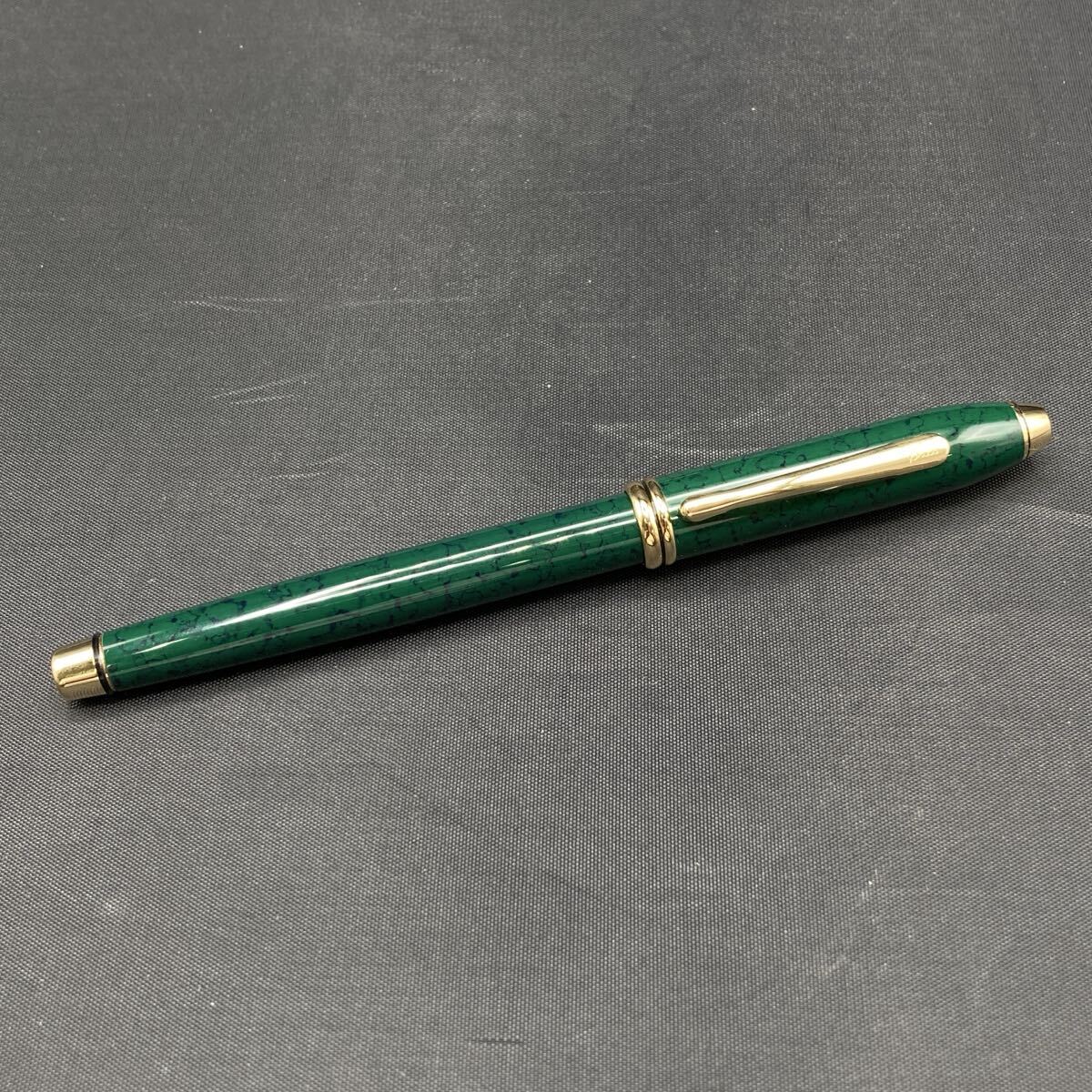 CROSS クロス タウンゼント グリーンマーブル 万年筆 14K 筆記体ロゴ