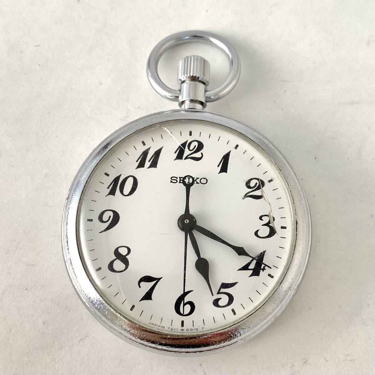 動作OK！ 懐中時計 JR東日本 東運 昭和62年 鉄道部品 運転士 廃品 動作