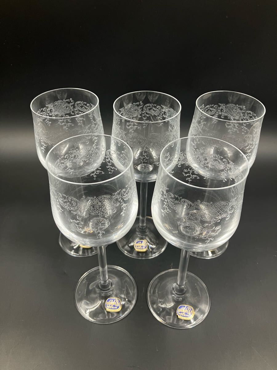 ボヘミア パネルグラス4点 高さ17.6㎝ 東Y7-1020☆1F 1 x 6 x 10' T&G