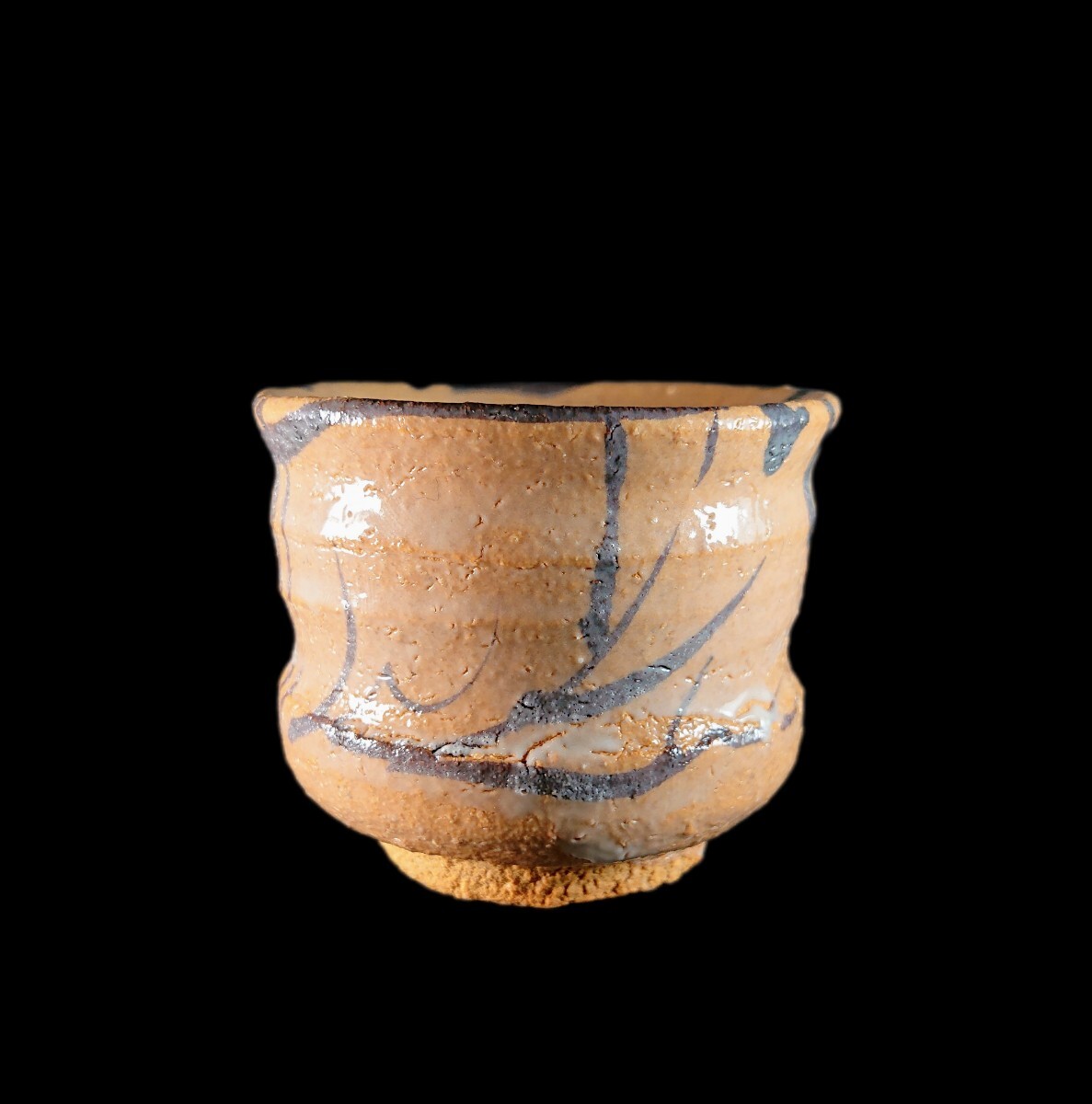 □唐津焼 川上清美 備前唐津ぐい呑 共箱、共布、栞全揃い 本物保証