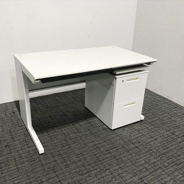KOKUYO コクヨ 事務机 引出し付 ホワイト オフィスデスク 平机