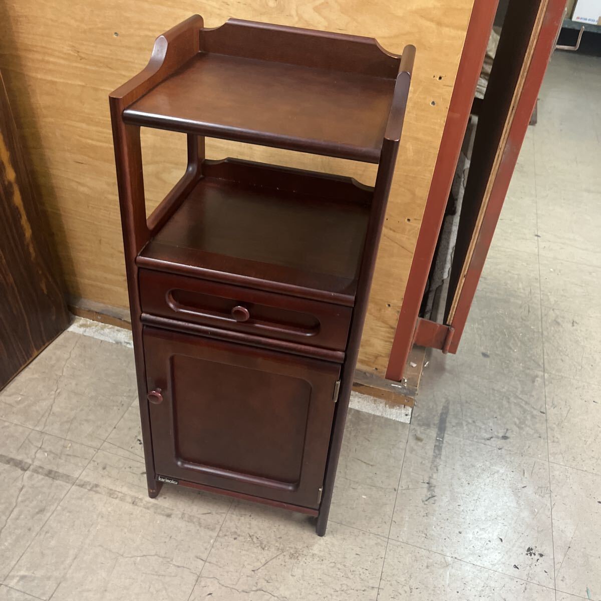 karimoku カリモク 電話台 FAX台 サイドチェスト レトロ 花台 karimoku