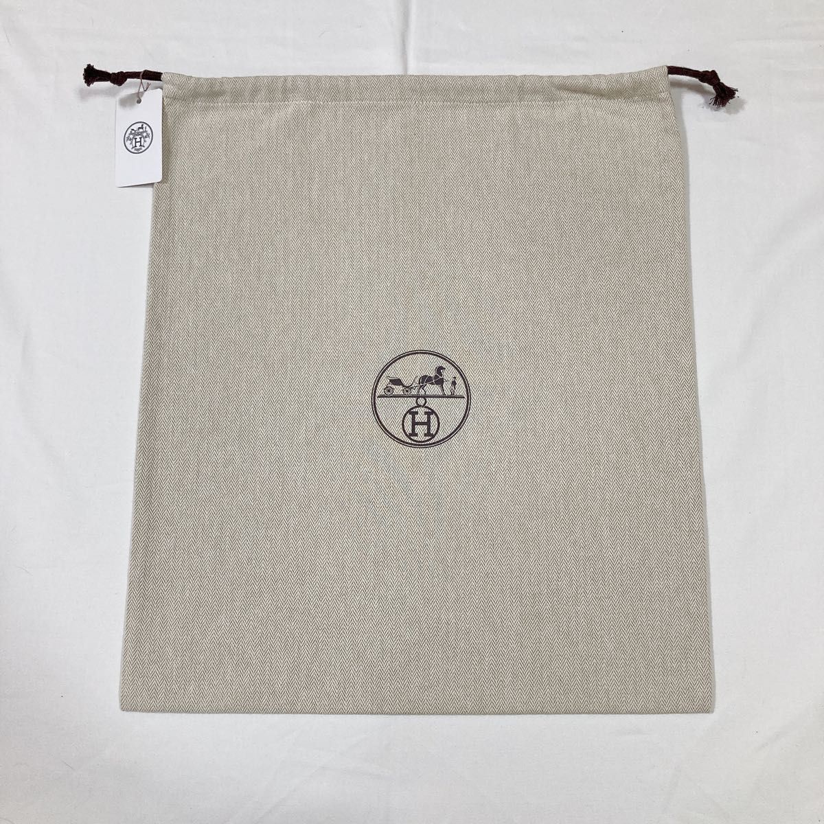 美品 エルメス 保存袋 巾着袋 布袋 10枚セット ヘリンボーン柄