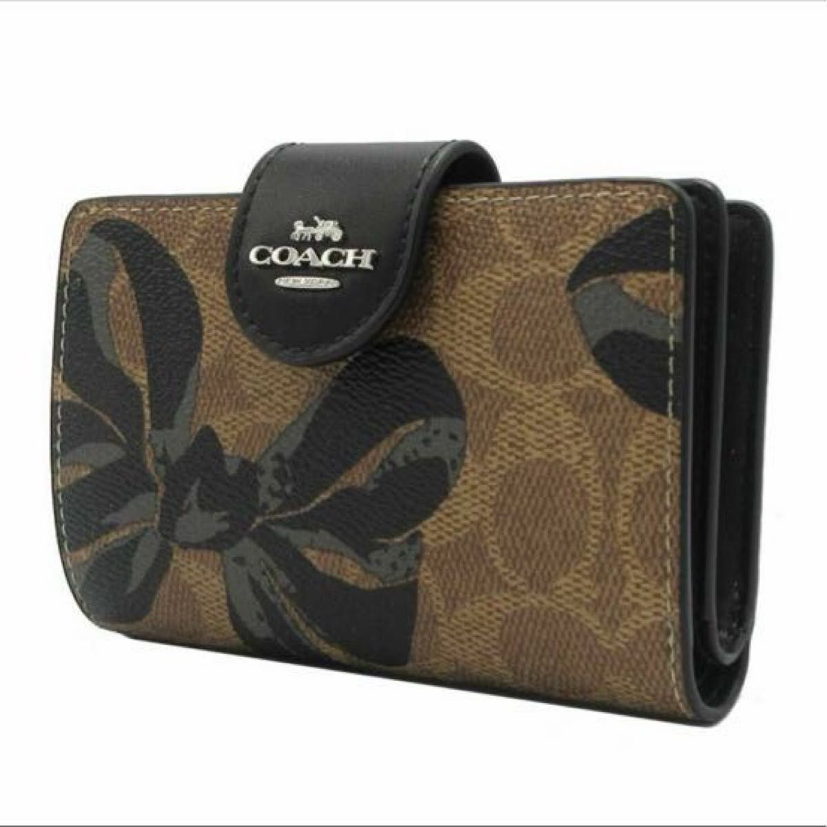 新品未使用 コーチ COACH 二つ折り財布 シグネチャー 2025新作 リボン
