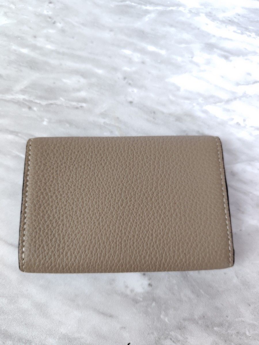 BONAVENTURA ボナベンチュラ カードケース グレージュ×コーラル｜Yahoo