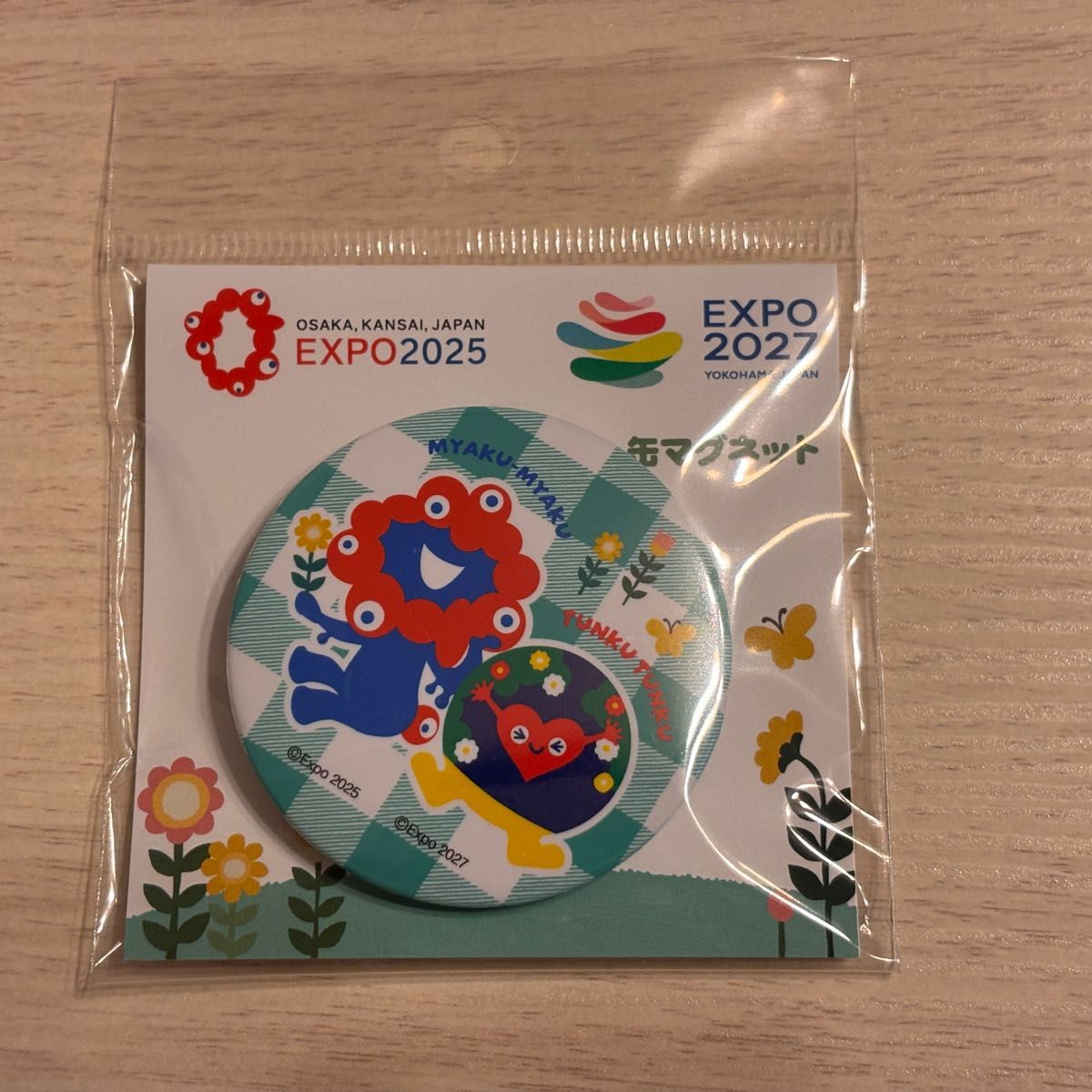 新品・ミャクミャク トゥンクトゥンク 缶マグネット EXPO2027 国際園芸