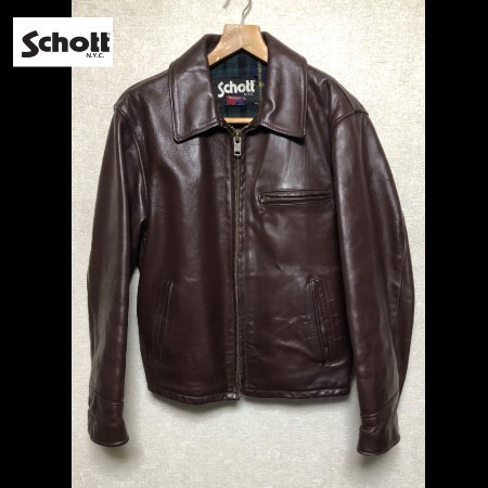 SCHOTT 659シングルライダーストラッカーズサイズ36赤茶色系