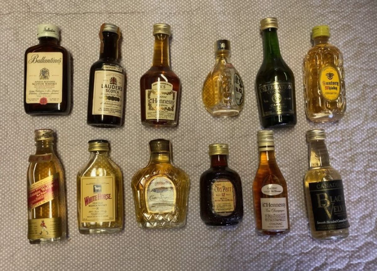 未開栓 洋酒 ミニボトル レア 古酒 ウイスキー ブランデー 12本セット