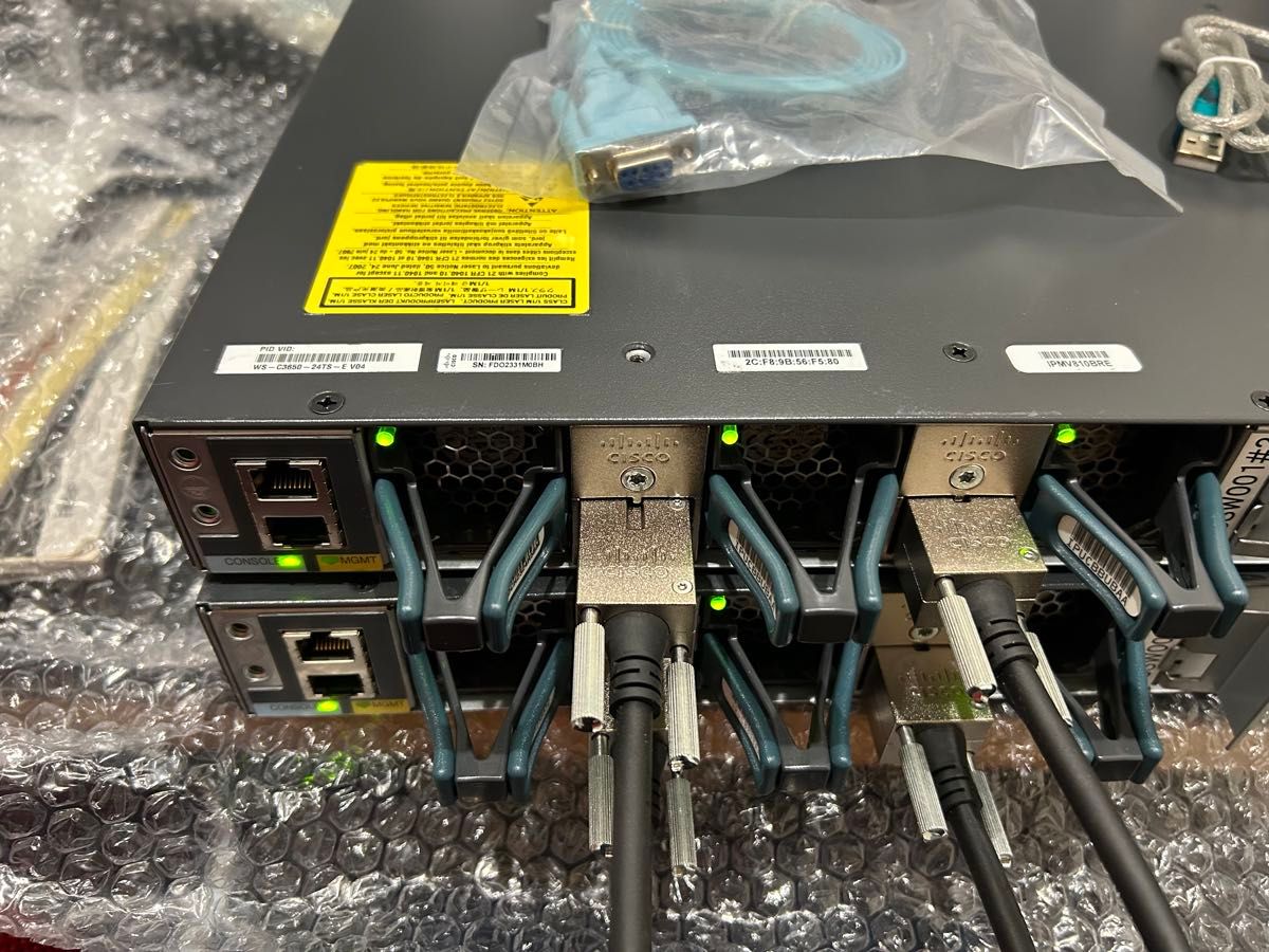 CCNA、CCNP】2台セットCisco L3スイッチ3650 stacking
