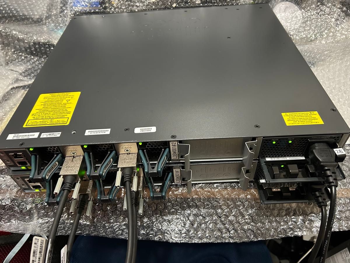 CCNA、CCNP】2台セットCisco L3スイッチ3650 stacking