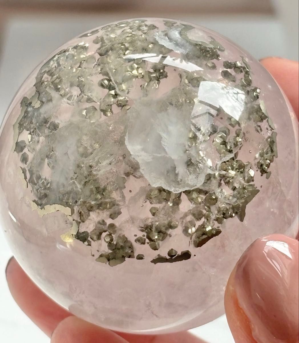 高品質コレクションレベル》パイライト イン フローライト スフィア 丸