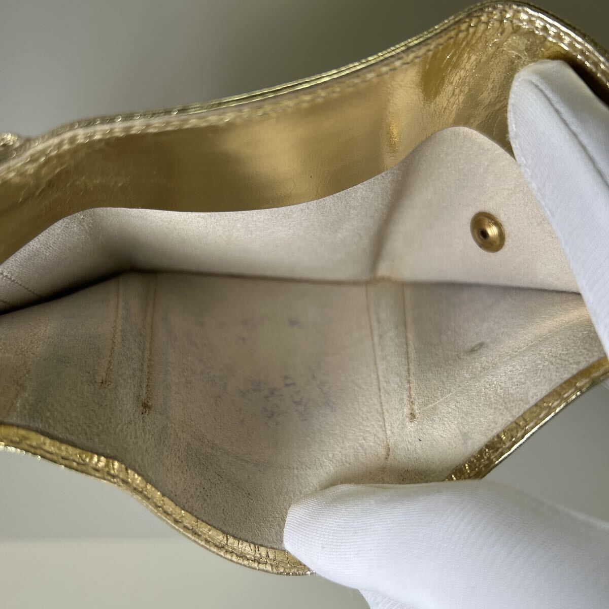 ANTONINI アントニーニ ミニ 三つ折り財布 ゴールド コンパクト 本革