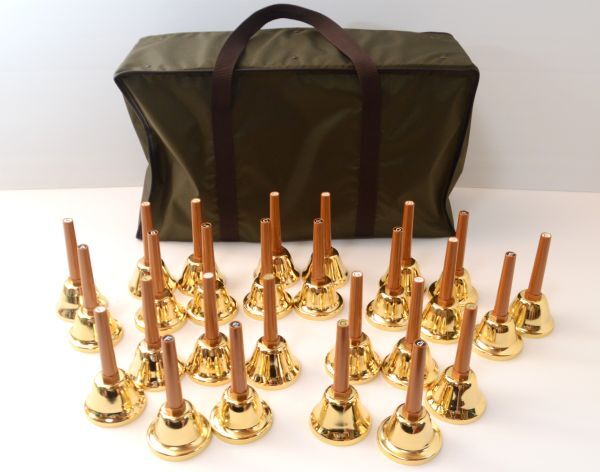 ウチダ ミュージックベル 27音 ゴールド ハンドベル ケース付 演奏用