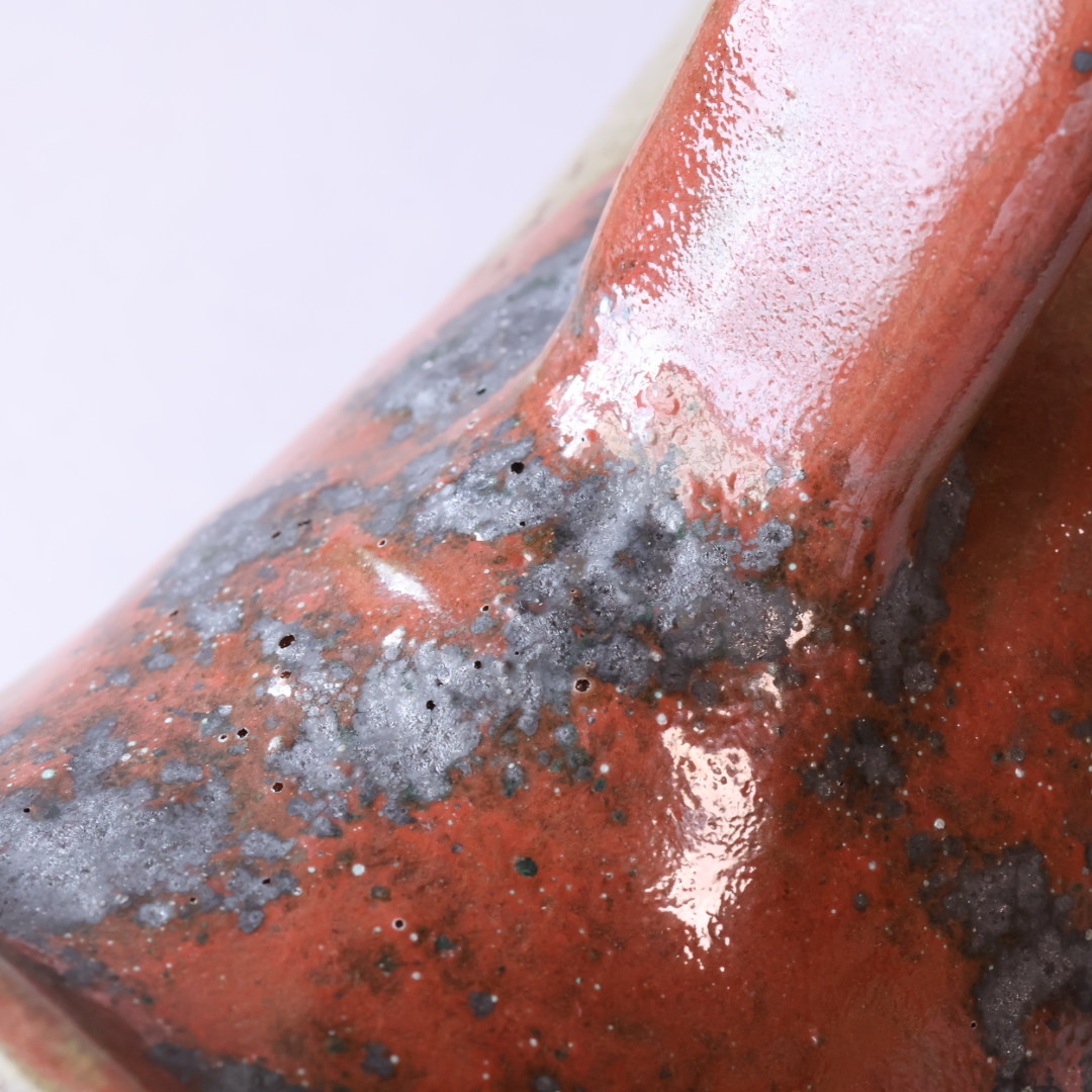 人間国宝 島岡達三 辰砂釉 象嵌ジョッキ 共箱 人間国宝 島岡達三 辰砂