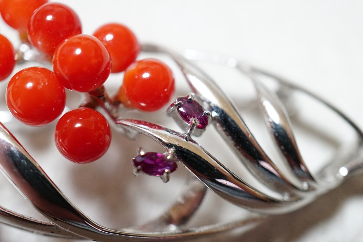 天然本珊瑚ブローチ ○本珊瑚 赤珊瑚 ヴィンテージ ブローチ 9点セット