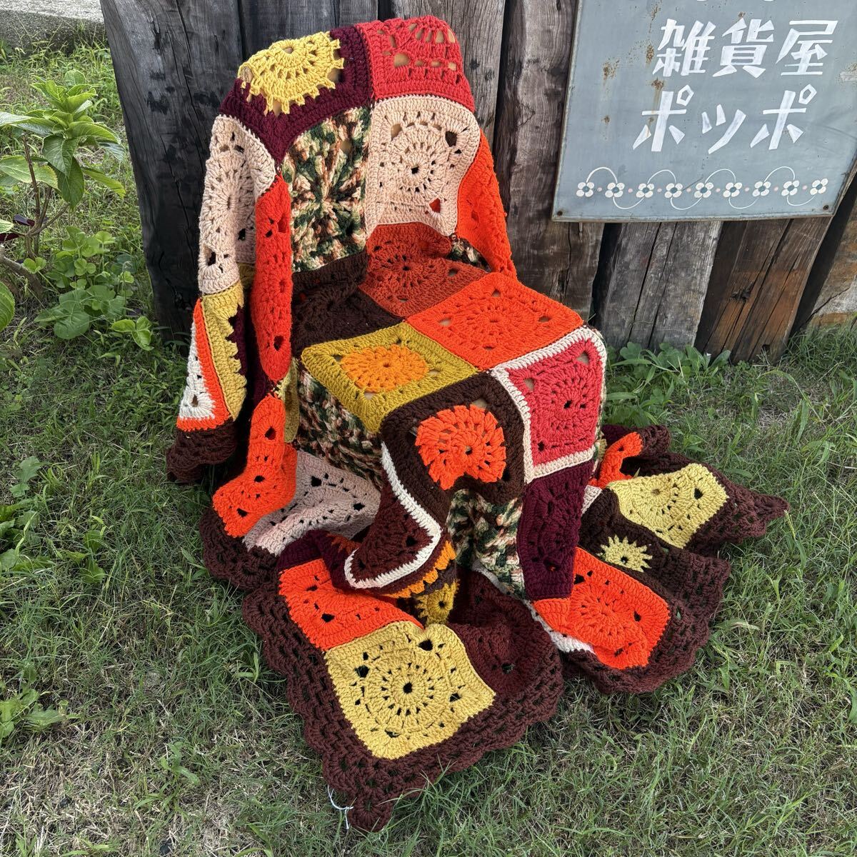 USA vintage】granny blanket グラニーブランケット グラニースクエア