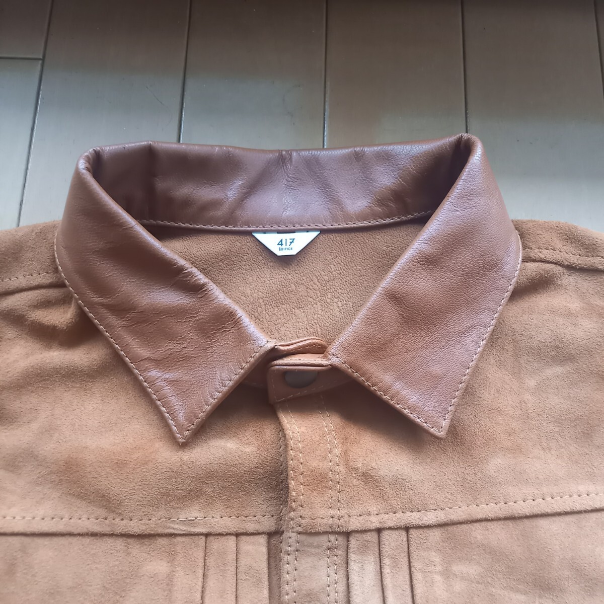 417 EDIFICE スウェード ゴートレザー ジャケット ブルゾン 本革 レザー