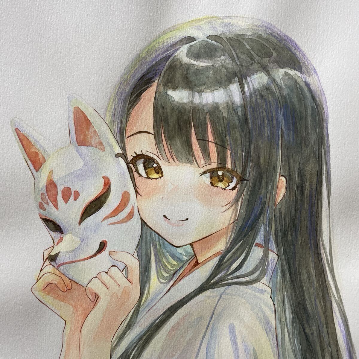 手描きイラスト オリジナルイラスト アナログイラスト 水彩画 原画