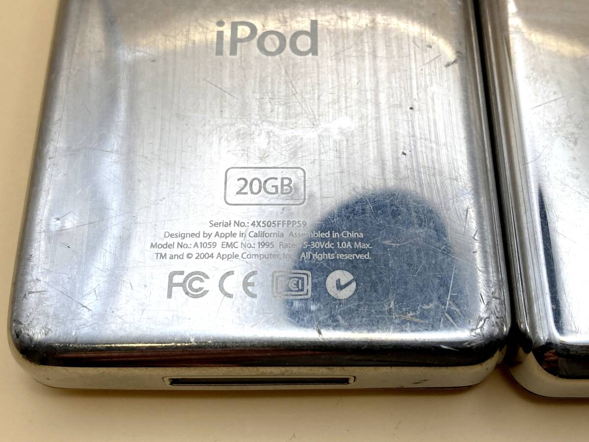 動作未確認 Apple iPod 第4世代 20GB A1059 白 2台セット 白黒液晶