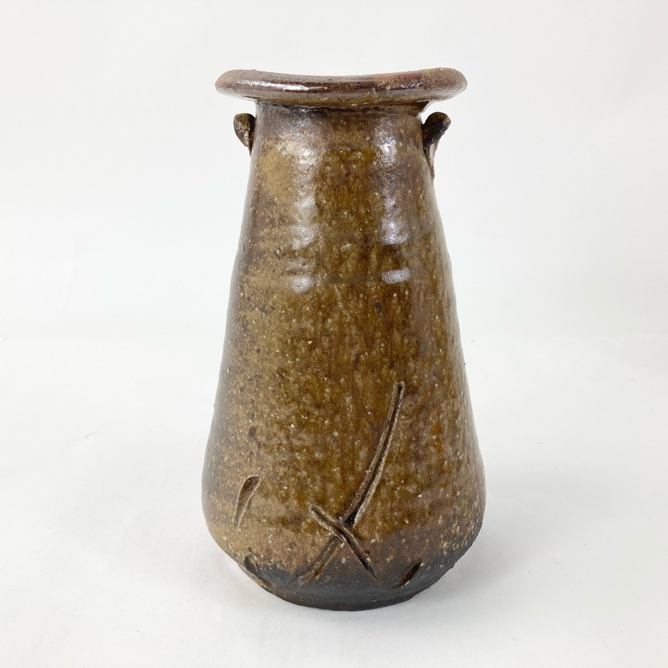 ☆星夢☆ 金重晃介 備前 窯変 耳付 花入 花生 共