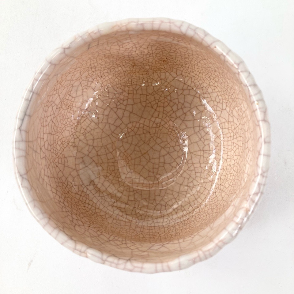 水月焼 楽山焼 天神蟹 浮彫 湯呑み 五山初代 好川恒方造