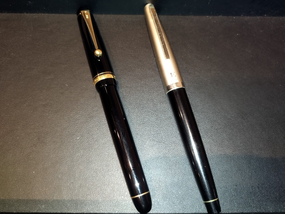 Parker 万年筆 14k 格子柄 シャープペンシル 純銀 2本セット PARKER
