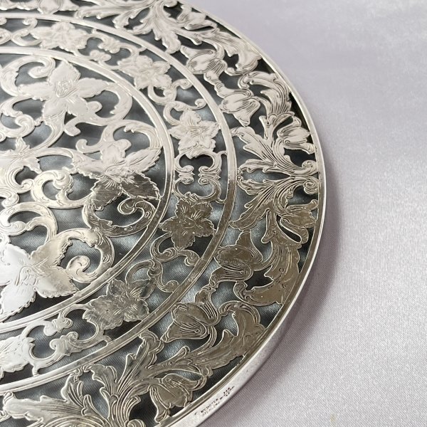 WEBSTER】【純銀/ガラス】のティーセンター 20cm！スターリング