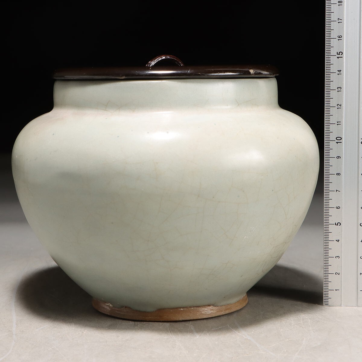 PP053. 中国古玩 宋代 鈞窯 水指 壺 合箱 / 陶器陶芸古美術時代