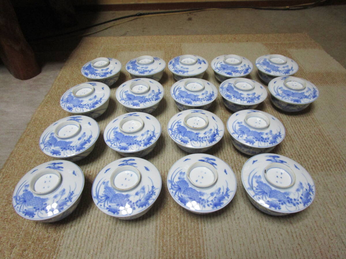 本物古伊万里 御飯茶碗蓋付き骨董美品4客揃い 江戸中期 本物